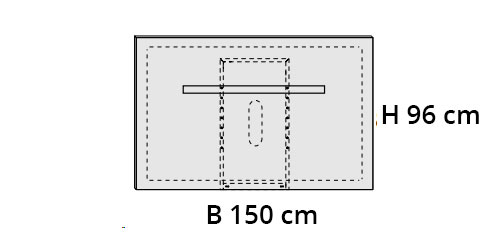 L 150 cm / H 96 cm