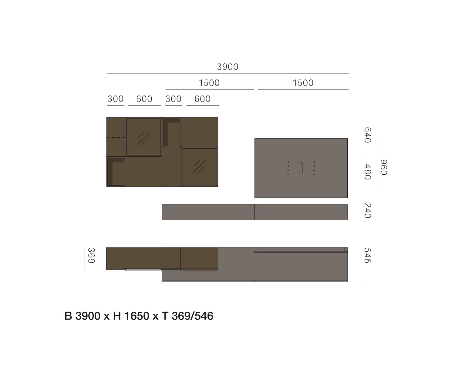 Livitalia Meuble-paroi design C39 Esquisse Dimensions Dimensions Livitalia Meuble-paroi design C39 Esquisse Dimensions Dimensions