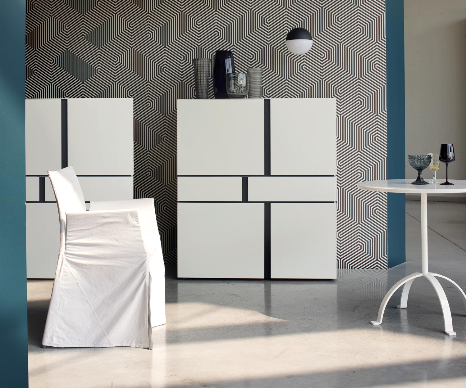Exclusif Livitalia Abaco Design Highboard Blanc Mat