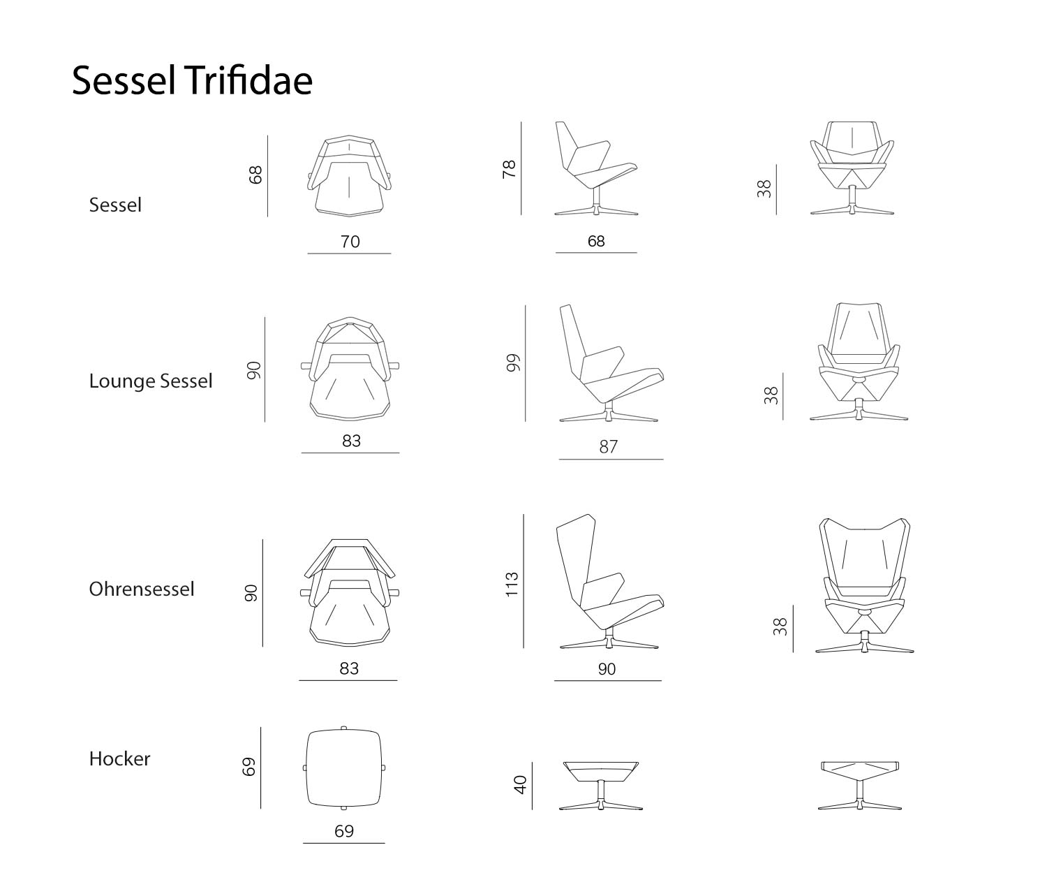 Prostoria Fauteuil Trifidae Collection Dimensions Tailles Esquisse Tailles Prostoria Fauteuil Trifidae Collection Dimensions Tailles Esquisse Tailles