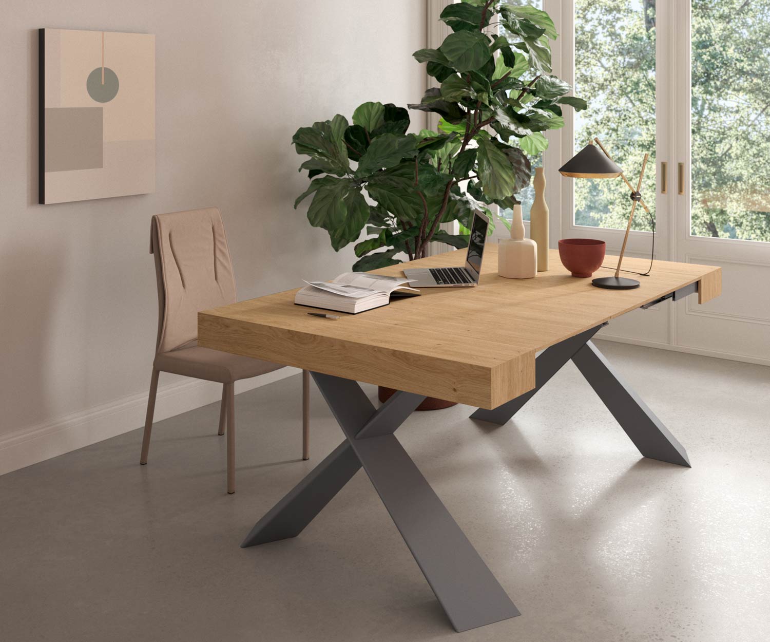 Ozzio_Design bois métal console T024 