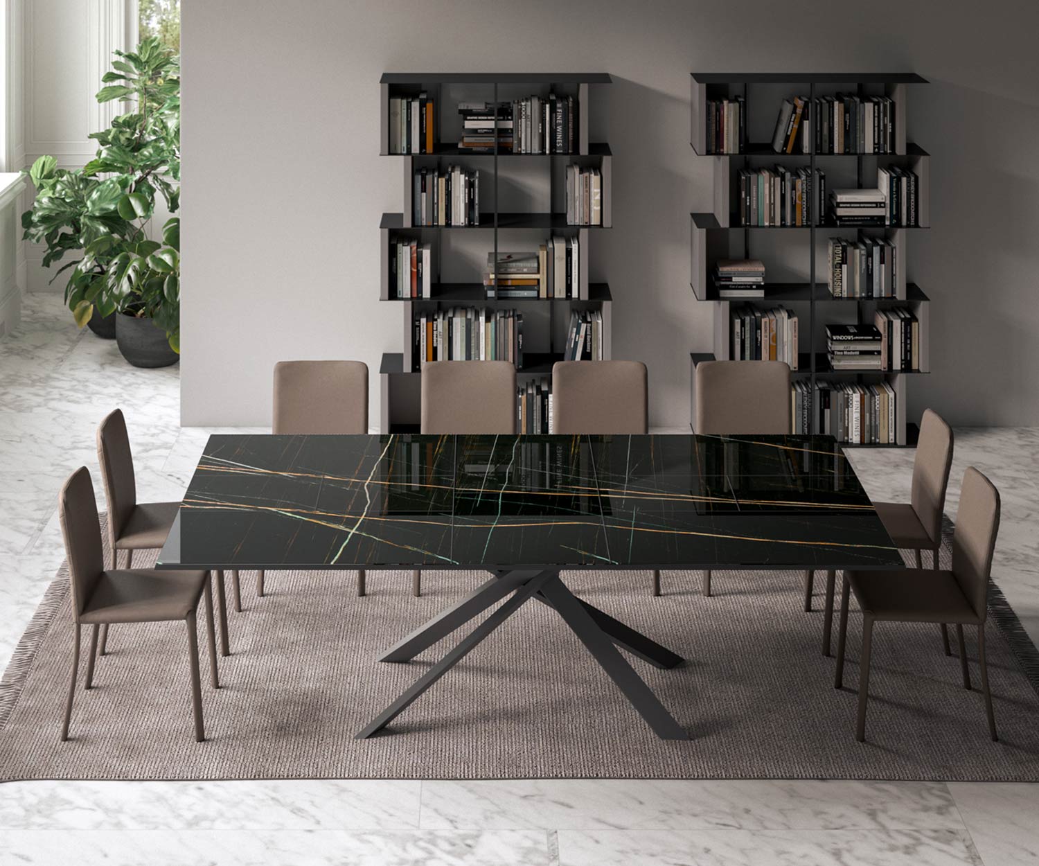 Exclusif Ozzio Table de salle à manger extensible 4x4 PZ91