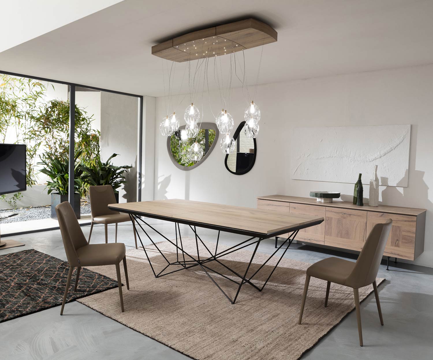 Ozzio Table de salle à manger design de haute qualité Fil8 T238 en chêne naturel extensible Ozzio Table de salle à manger design de haute qualité Fil8 T238 en chêne naturel extensible