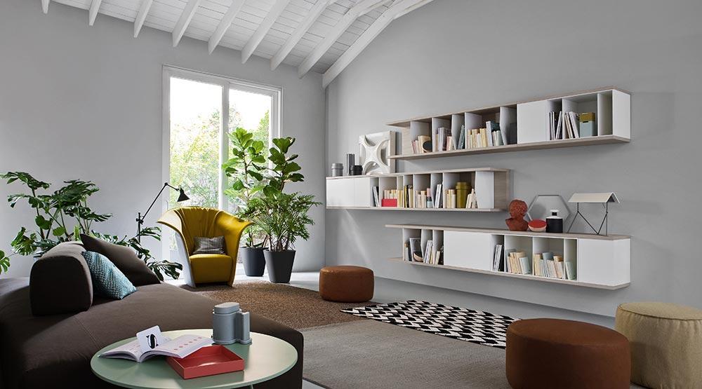 &Eacute;tag&egrave;re murale design suspendue Novamobili Reverse