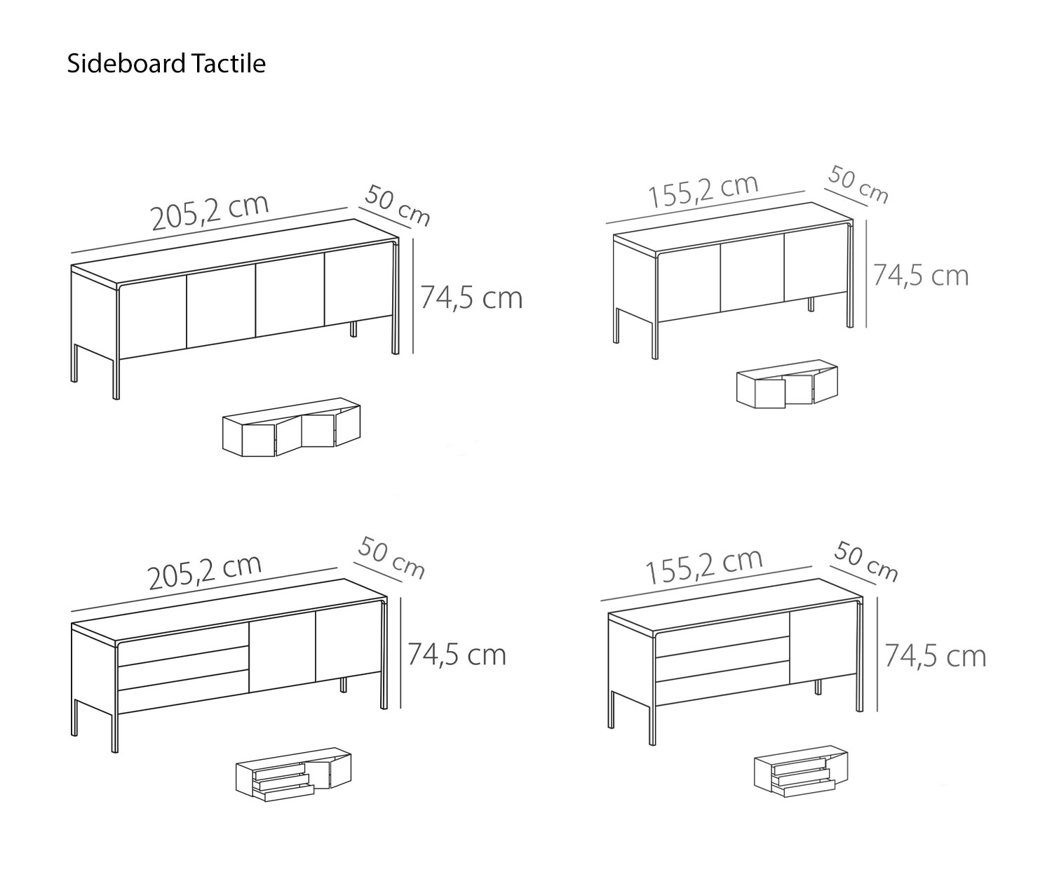 Buffet design de Punt Tactile 3 portes Esquisse Dimensions Dimensions Buffet design de Punt Tactile 3 portes Esquisse Dimensions Dimensions