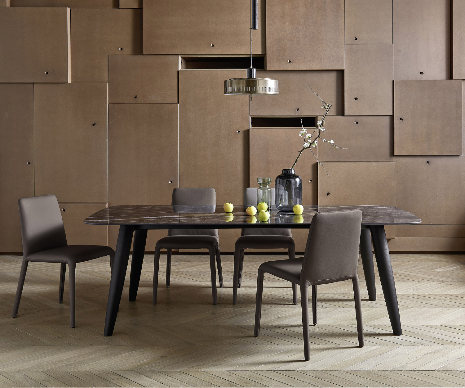 Exclusif Livitalia Convivio Design Table de salle à manger Céramique Plateau Frêne Bois Livitalia Convivio Table de salle à manger