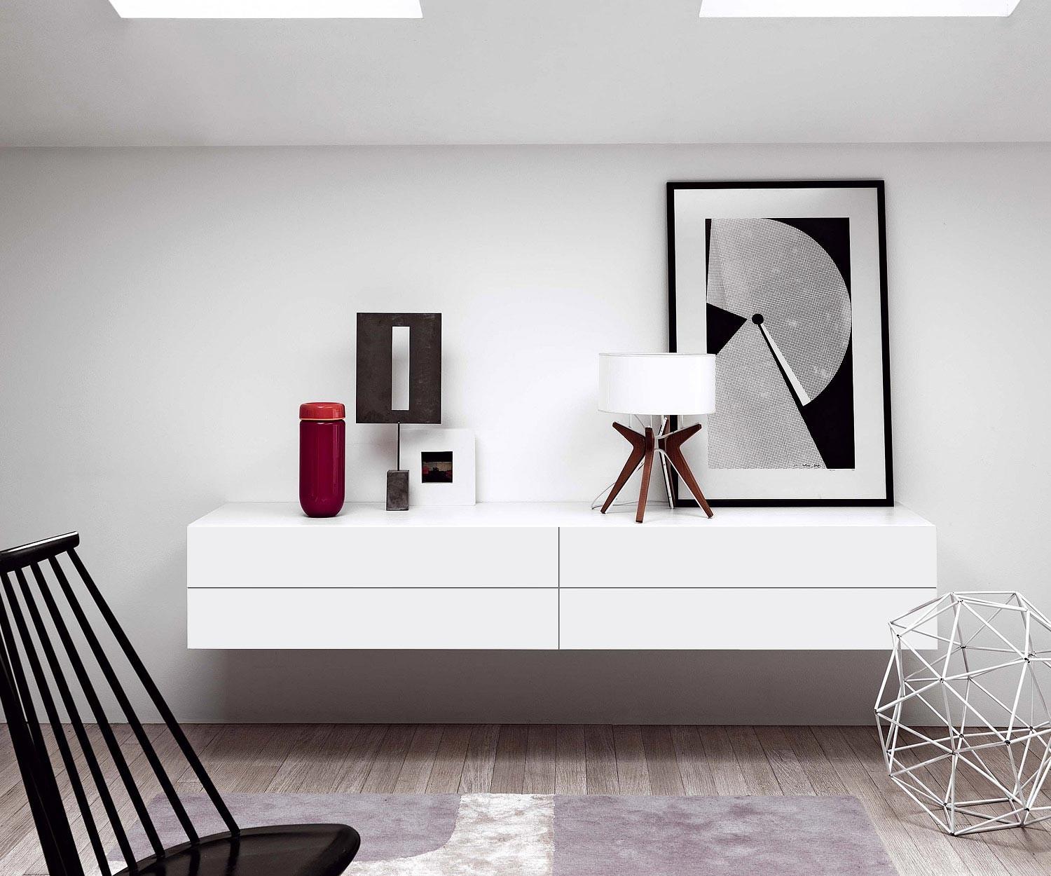 Commode suspendue Novamobili Easy avec 4 tiroirs