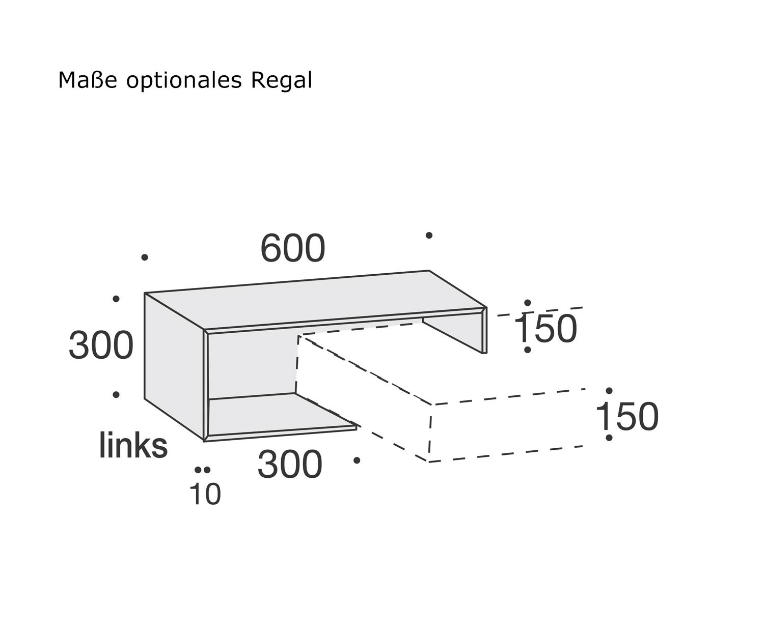Table de nuit design Ecletto 1 étagère optionnelle