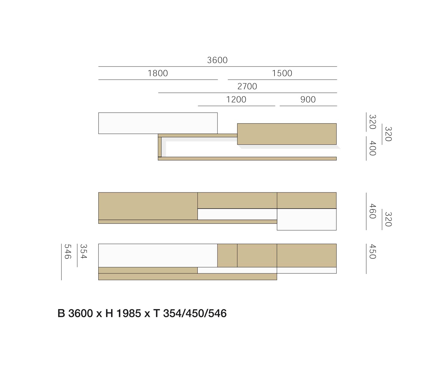 Haute qualité Livitalia Design Meuble-paroi C26 Esquisse Dimensions Dimensions Haute qualité Livitalia Design Meuble-paroi C26 Esquisse Dimensions Dimensions
