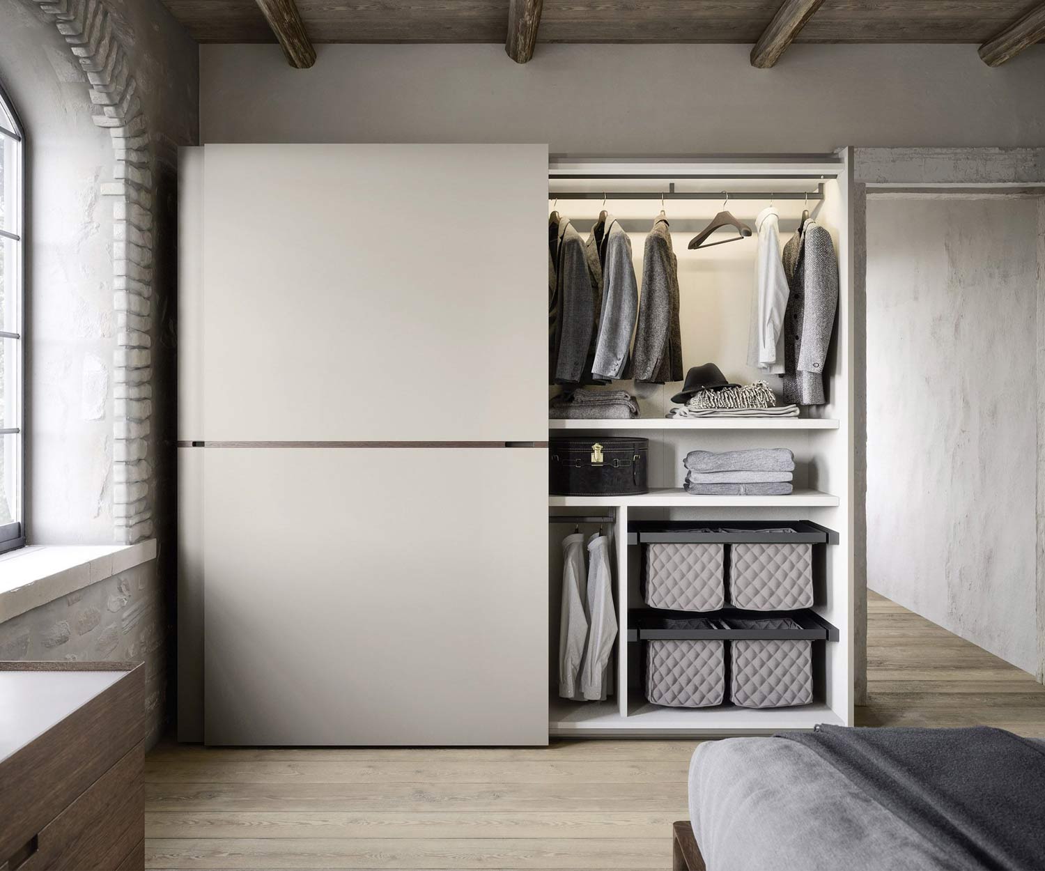 Novamobili Middle Armoire avec portes coulissantes minimal modern luxury Novamobili Middle Armoire avec portes coulissantes minimal modern luxury