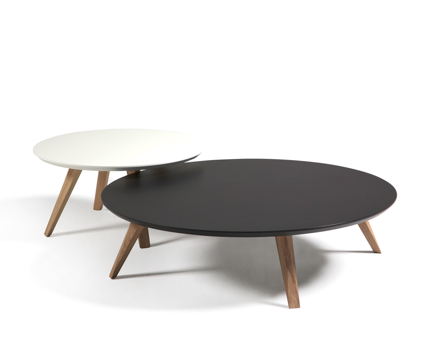 Table d'appoint moderne ronde Prostoria Design en blanc et noir Table d'appoint moderne ronde Prostoria Design en blanc et noir