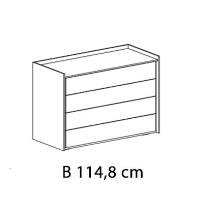 B 114,8 cm (4 Schubladen)