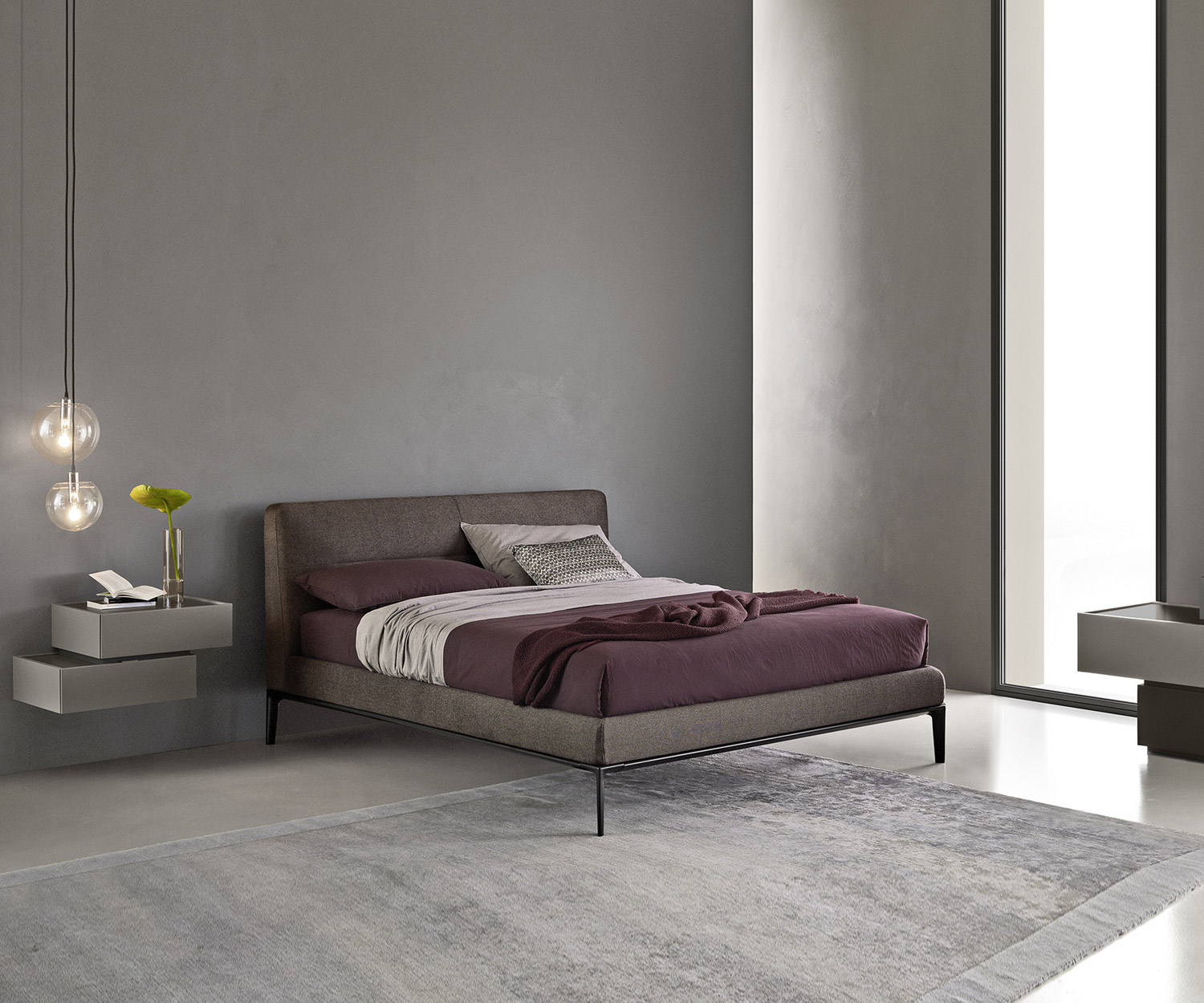 Confortable Livitalia Lit design Dorian sur pieds étroits