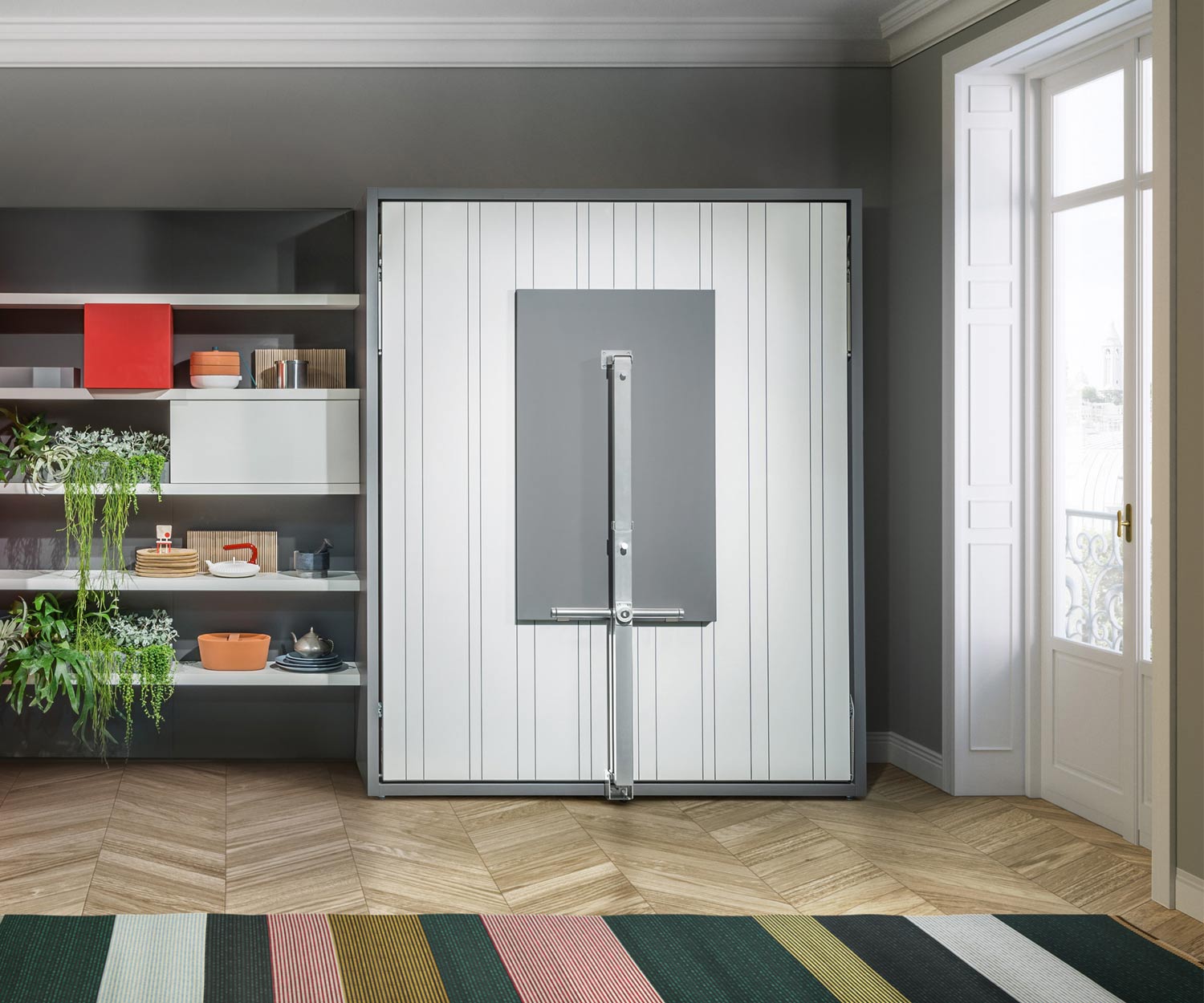Penelope 2 Lit armoire design avec table à manger pliante