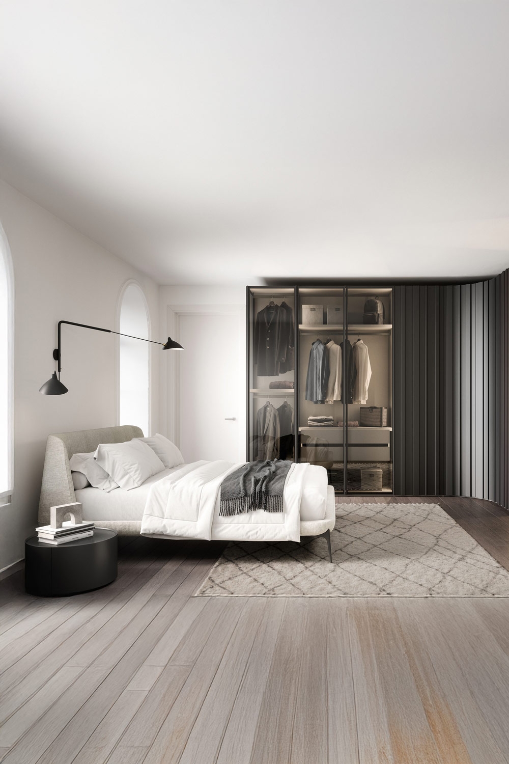chambre-moderne-en-blanc-et-noir-pour-des-contrastes-clair-obscur-attractifs