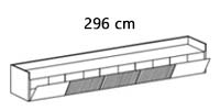 B 296 cm (3 Lamellentüren)
