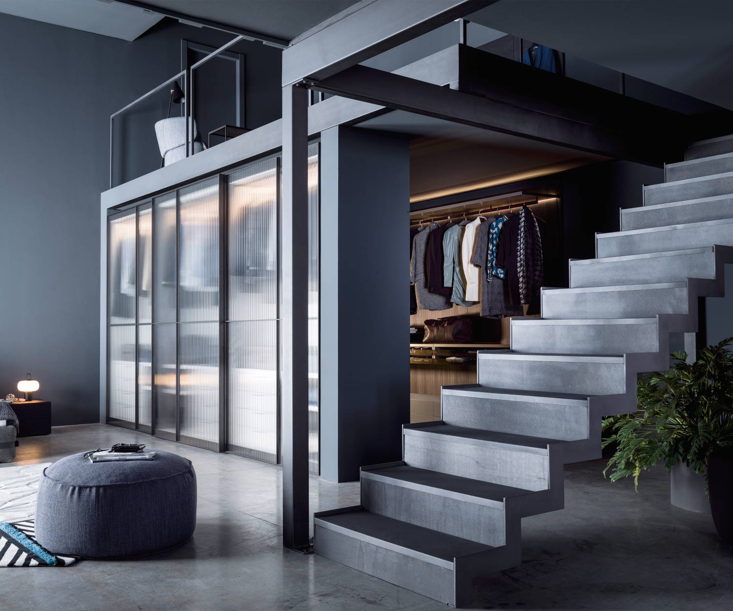 Armoire à portes coulissantes Layer modulaire intégrée dans un dressing