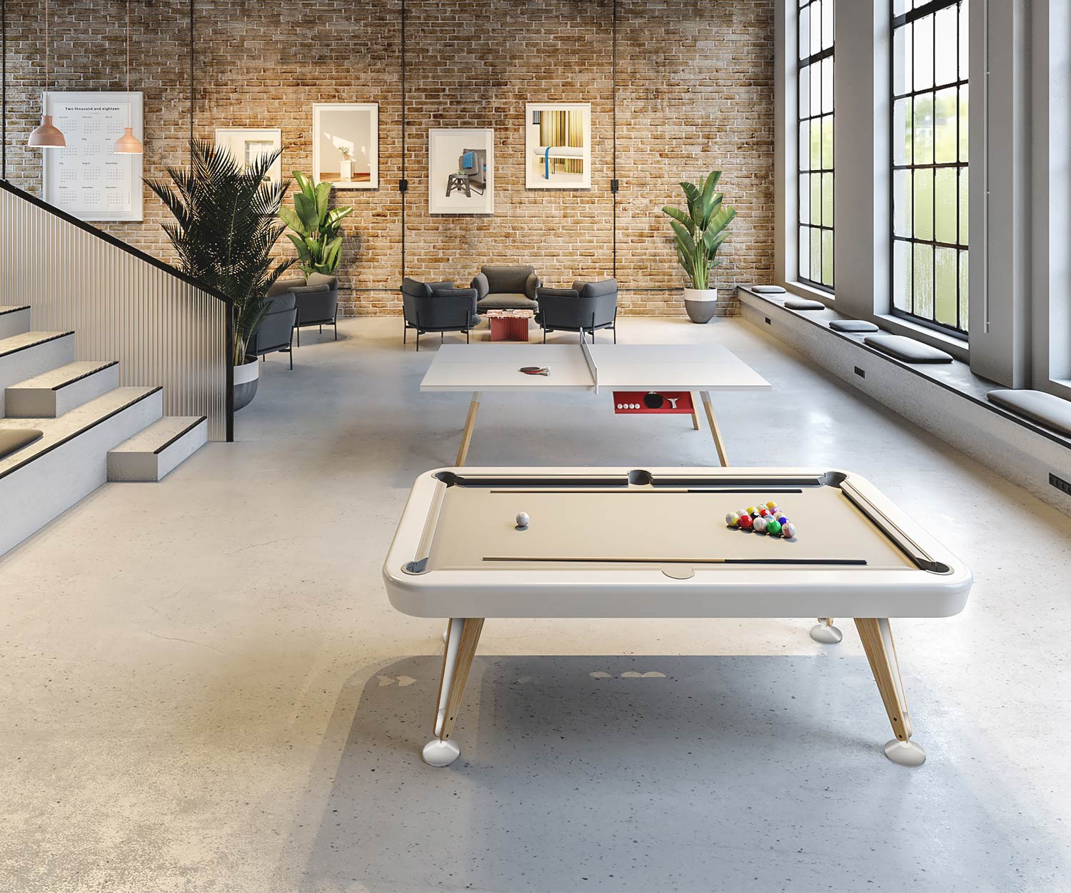 Table de billard design de haute qualité en diagonale pour le salon