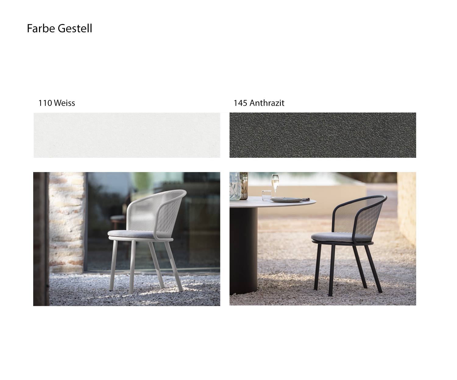 Baza Chaise à accoudoirs Bâti couleur blanc anthracite