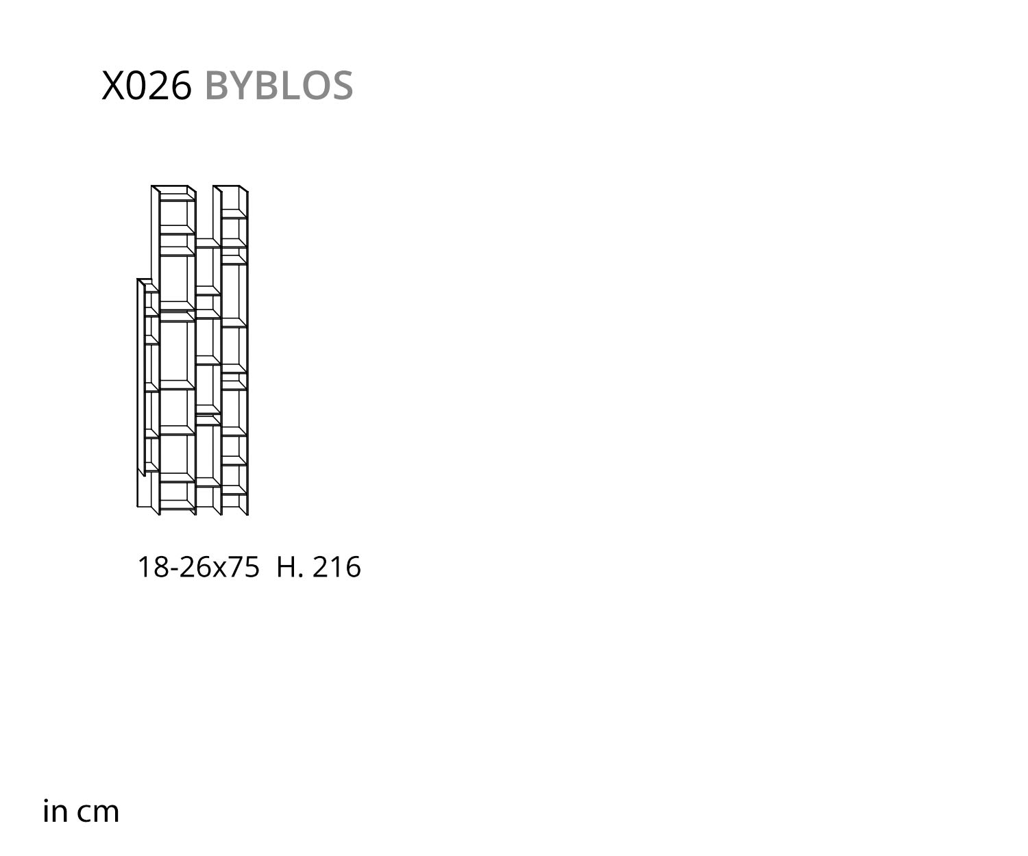 Ozzio Byblos X026 Étagère murale design pour livres Ozzio Byblos X026 Étagère murale design pour livres