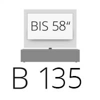 B 135 cm jusqu'à 58 pouces TV