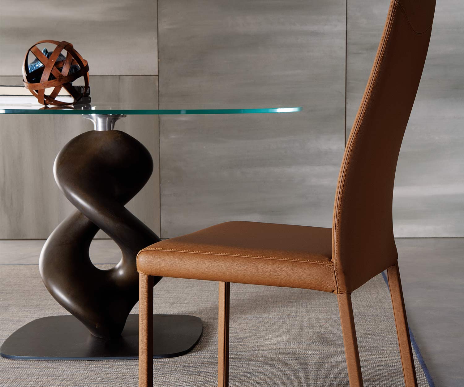 Ozzio Chaise Blitz Cognac Cuir