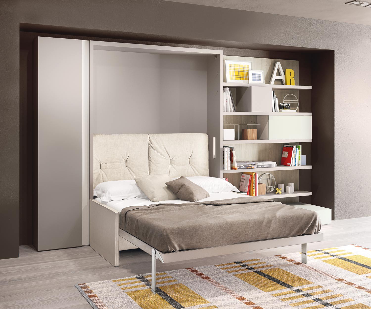 Moderne Clei Penelope 2 Lit armoire design avec canapé 160x200 Moderne Clei Penelope 2 Lit armoire design avec canapé 160x200