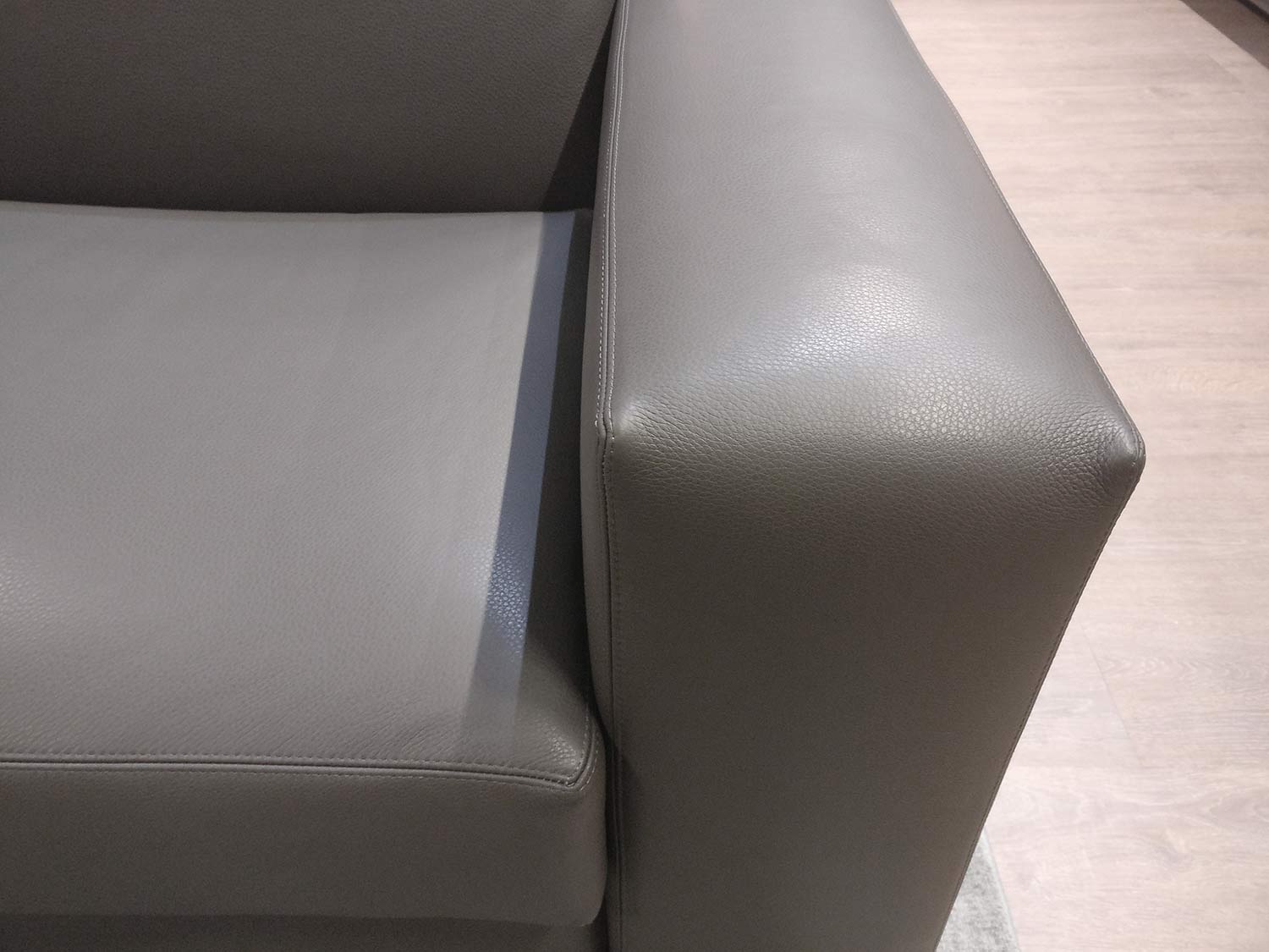 Pol74 Bedsofa Cuir Gris Accoudoir