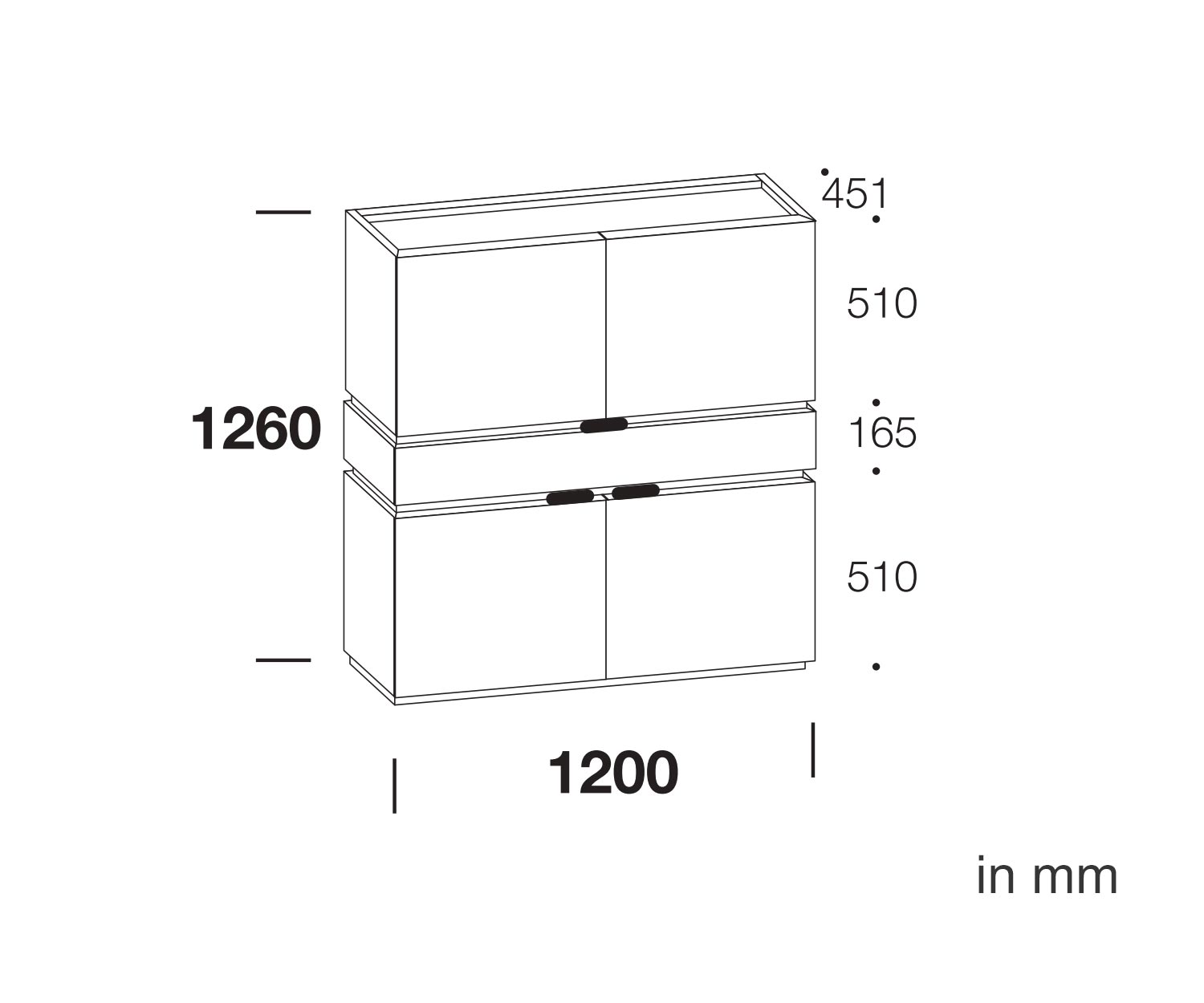 Exclusif Livitalia Highboard design Cubi en blanc laqué haute brillance