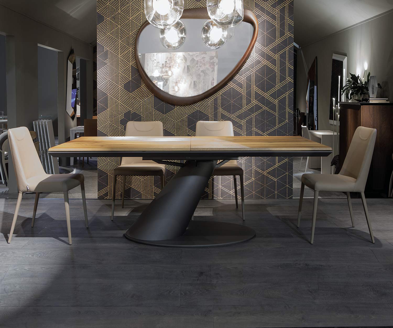 Ozzio Sofia chaise de salle à manger design rembourrée beige