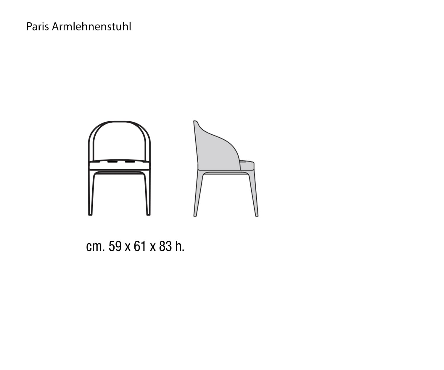 Marelli Paris Chaise avec accoudoirs Croquis Dimensions Dimensions Marelli Paris Chaise avec accoudoirs Croquis Dimensions Dimensions