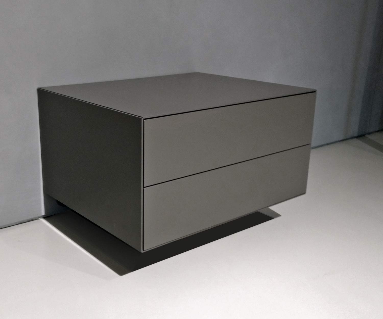 Exclusif Livitalia Table de nuit design Ecletto avec 2 tiroirs en blanc