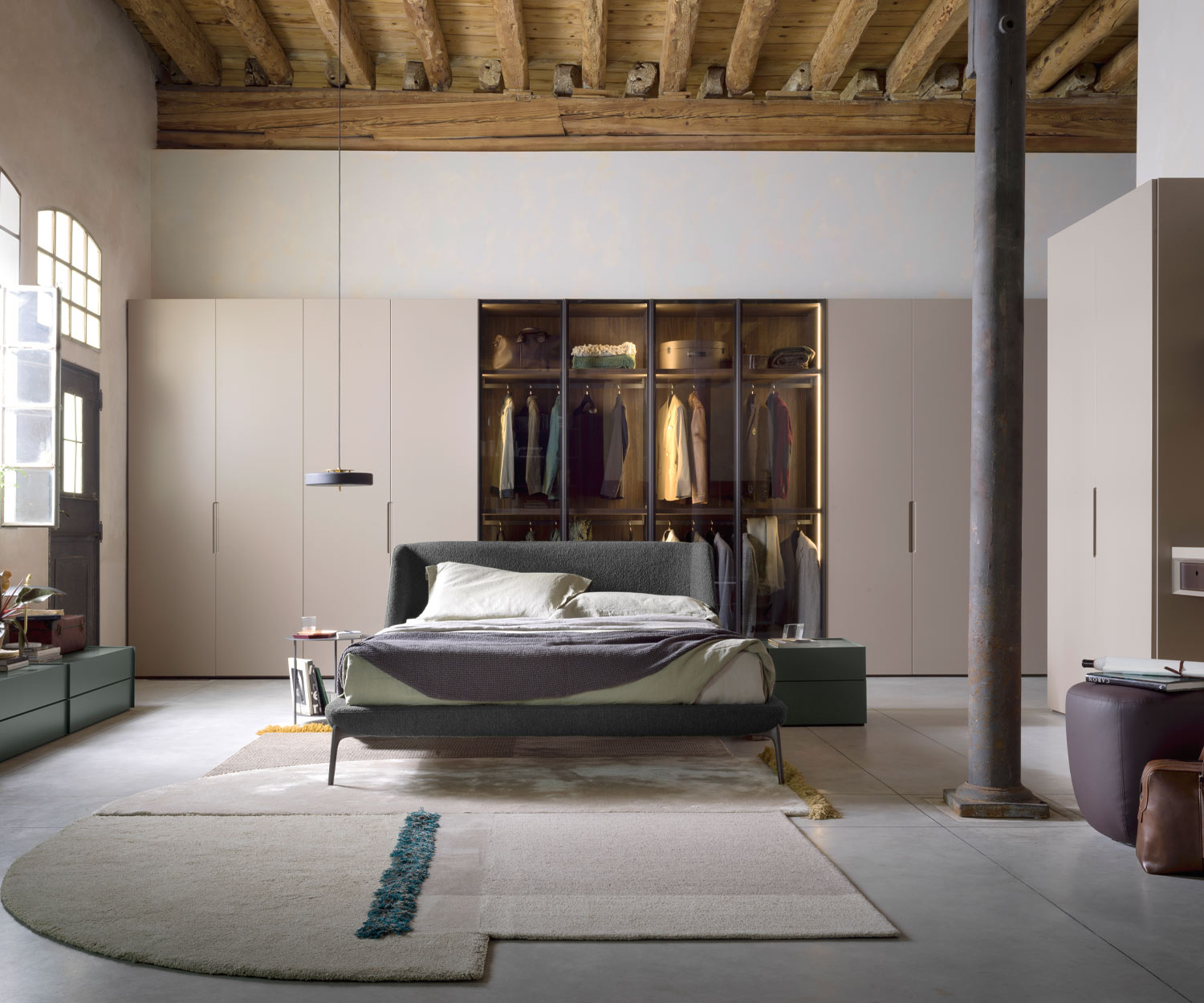 Lit design de haute qualité Novamobili Velvet dans la chambre à coucher revêtement en tissu gris Lit design de haute qualité Novamobili Velvet dans la chambre à coucher revêtement en tissu gris