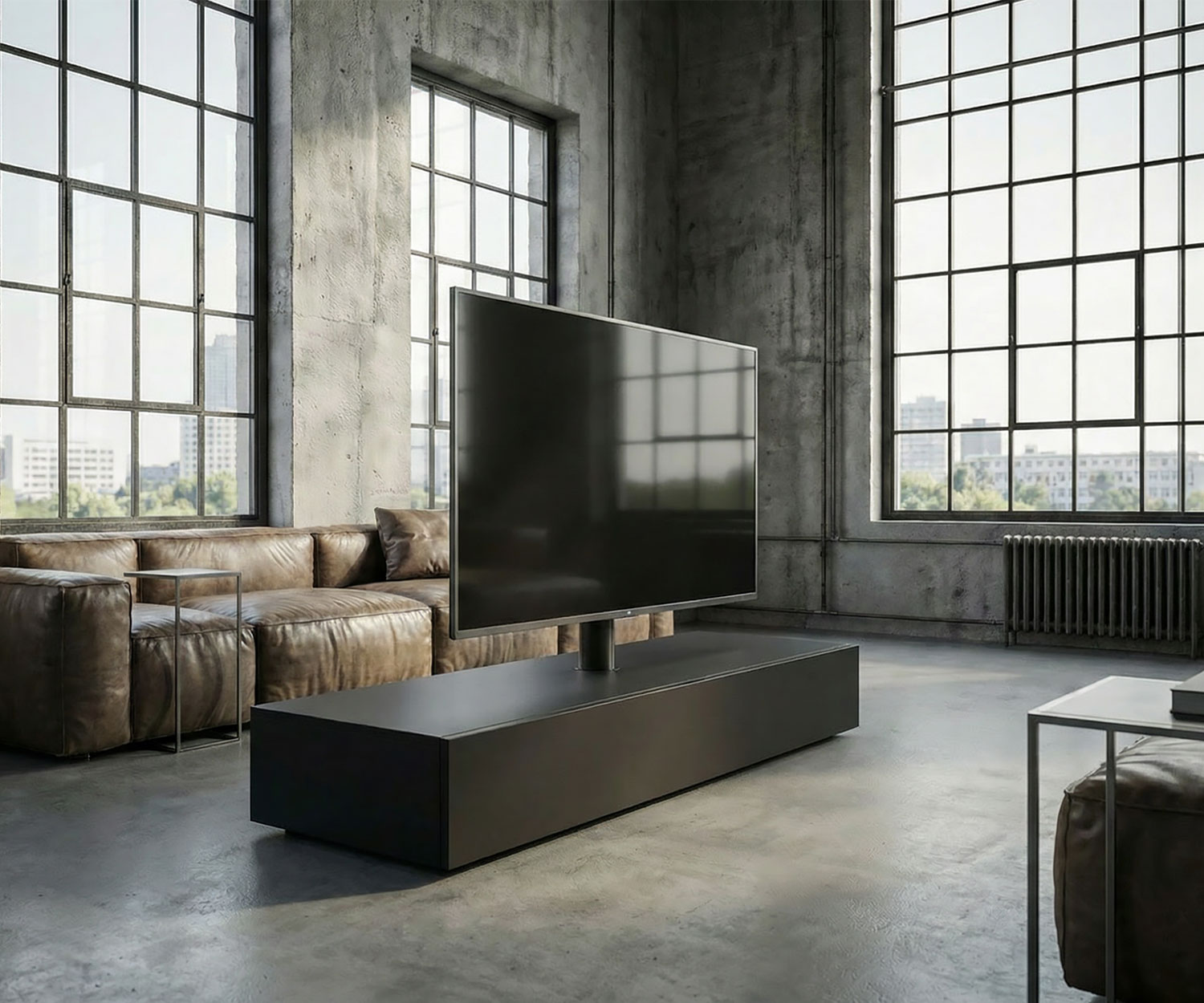 Livitalia Roto Slim Séparateur de Pièce TV Autonome avec Panneau Arrière & Pivotant