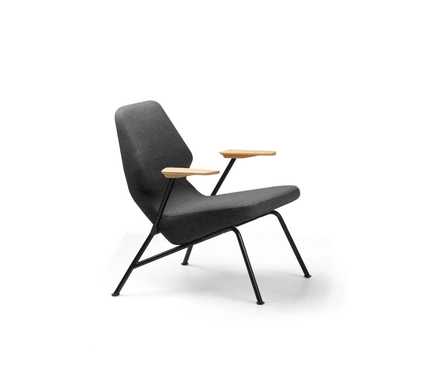 Exclusif Prostoria Fauteuil design Oblique Structure métallique Accoudoirs en noir Exclusif Prostoria Fauteuil design Oblique Structure métallique Accoudoirs en noir