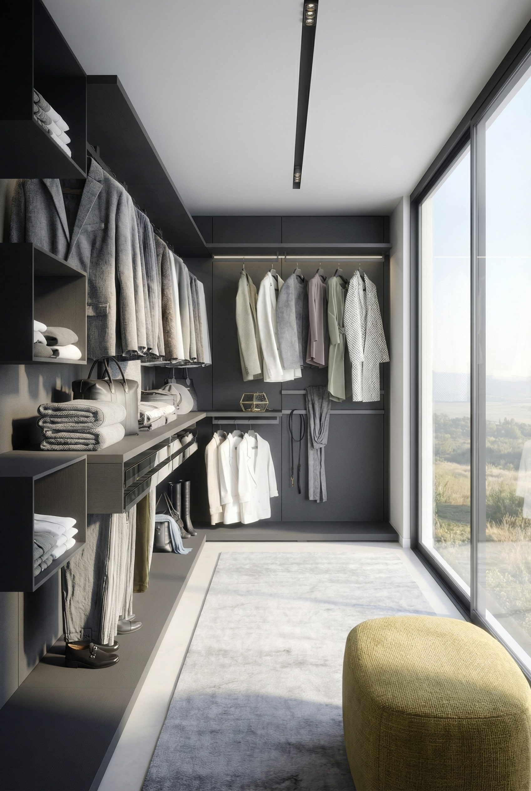 Dressing avec des dimensions parfaites et des profondeurs étagées Dressing avec des dimensions parfaites et des profondeurs étagées