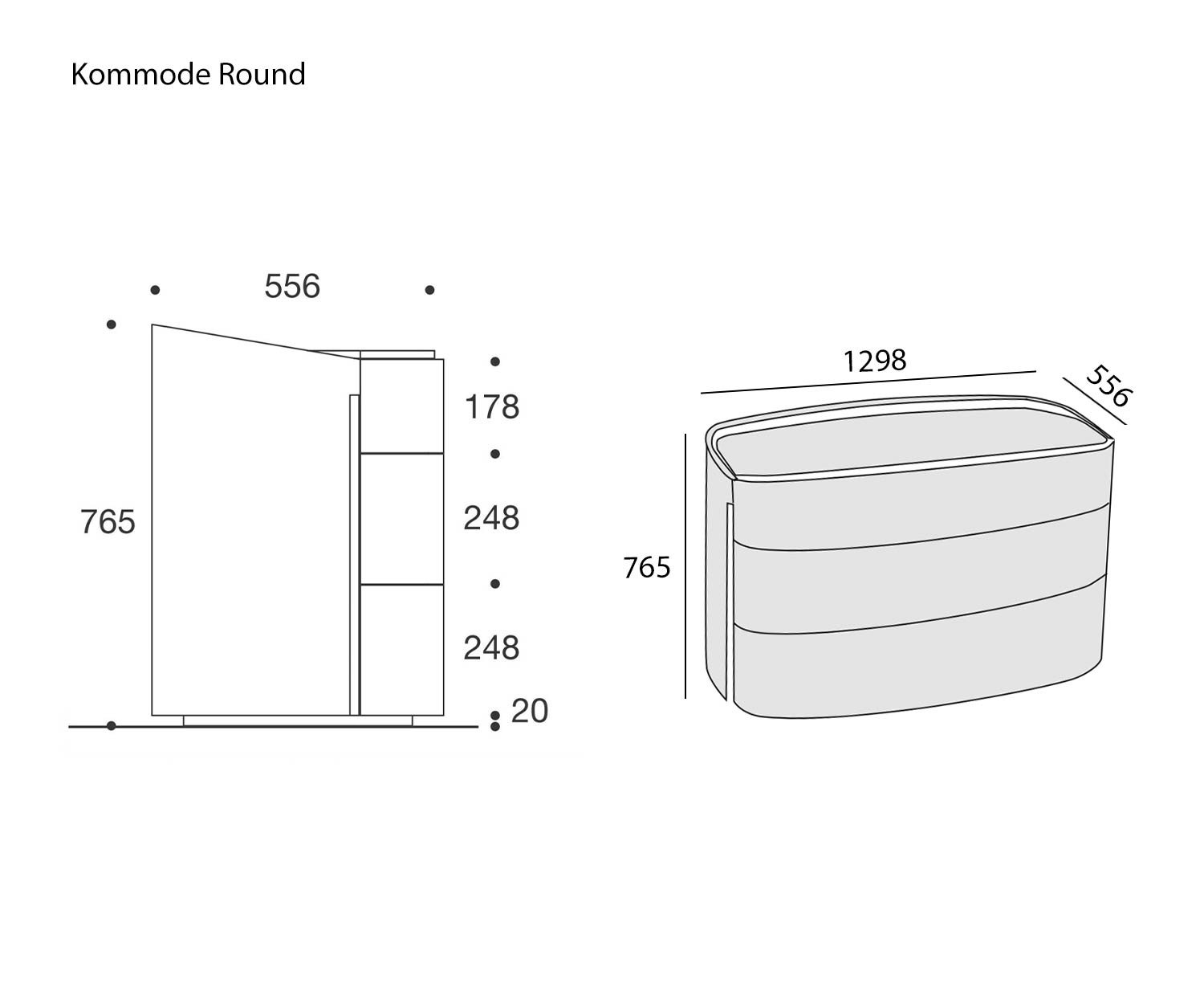 Livitalia Commode design Round Dimensions Dimensions Esquisse Livitalia Commode design Round Dimensions Dimensions Esquisse