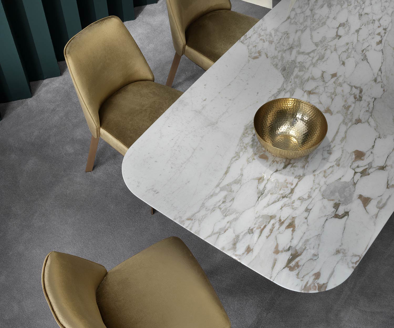 Luxueuse table de salle à manger de conférence Twig de Marelli avec plateau Carrara