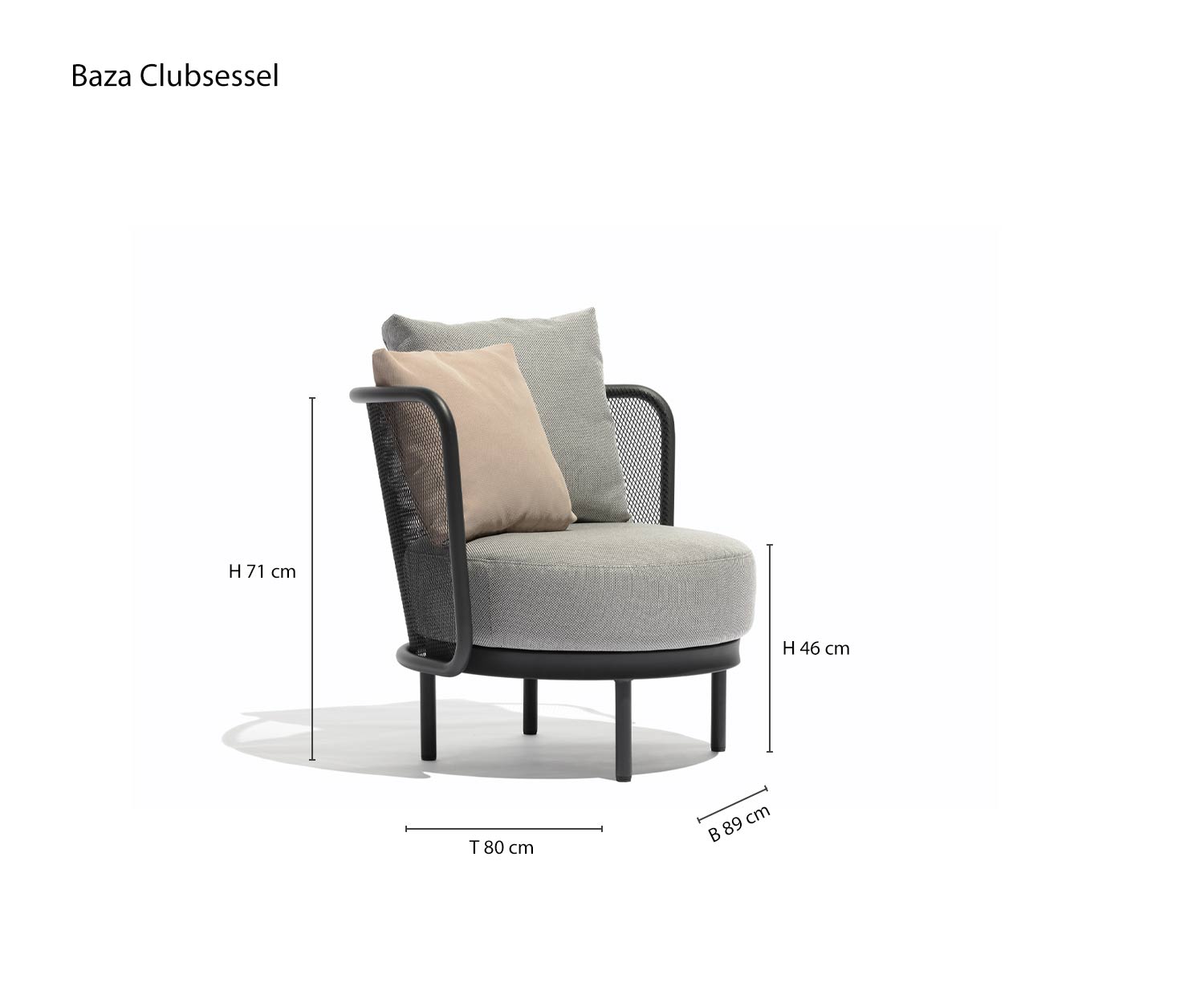 Baza Round Fauteuil de jardin Esquisse Dimensions Dimensions Baza Round Fauteuil de jardin Esquisse Dimensions Dimensions