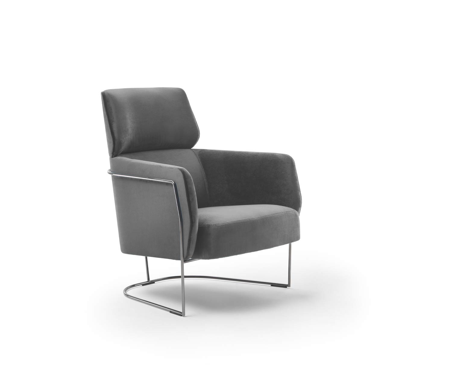 Fauteuil de salon confortable Nest de Marelli piètement métallique étroit