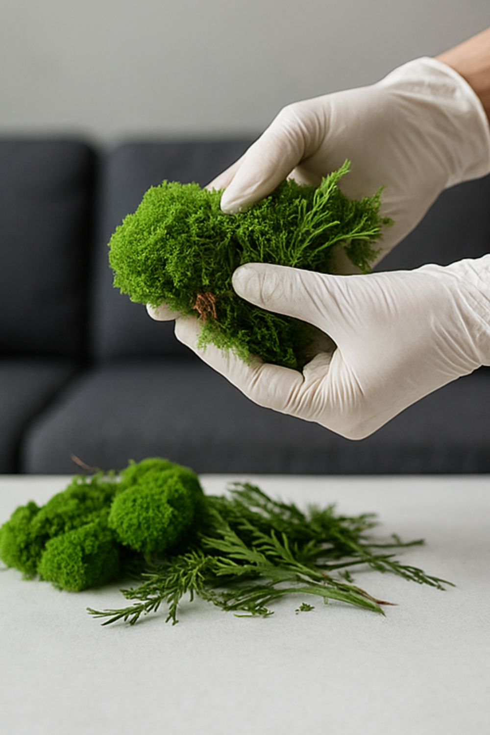 nettoyer la mousse et pr&eacute;parer les plantes compl&eacute;mentaires