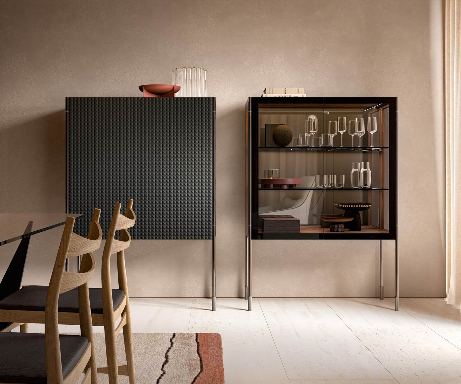 Capo d'Opera Spin Highboard/vitrine en verre