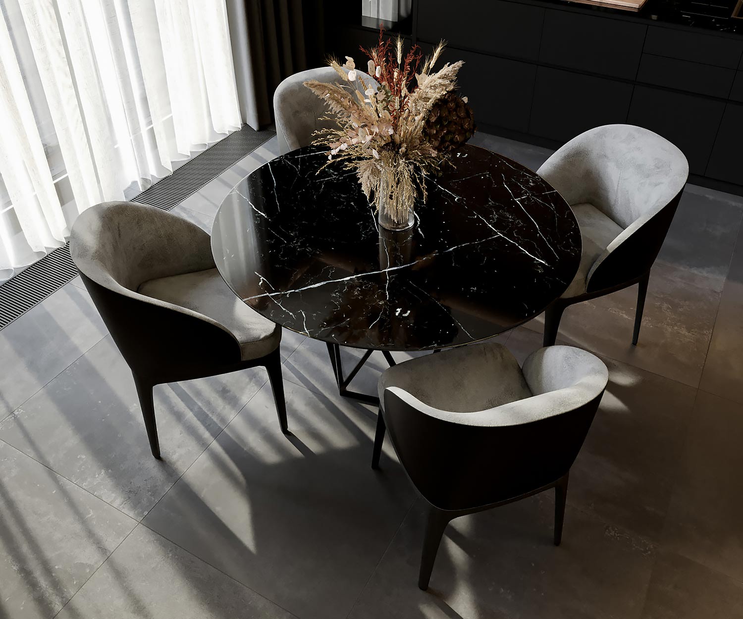 Chaise design en velours Marelli Paris Chaise design en velours Marelli Paris