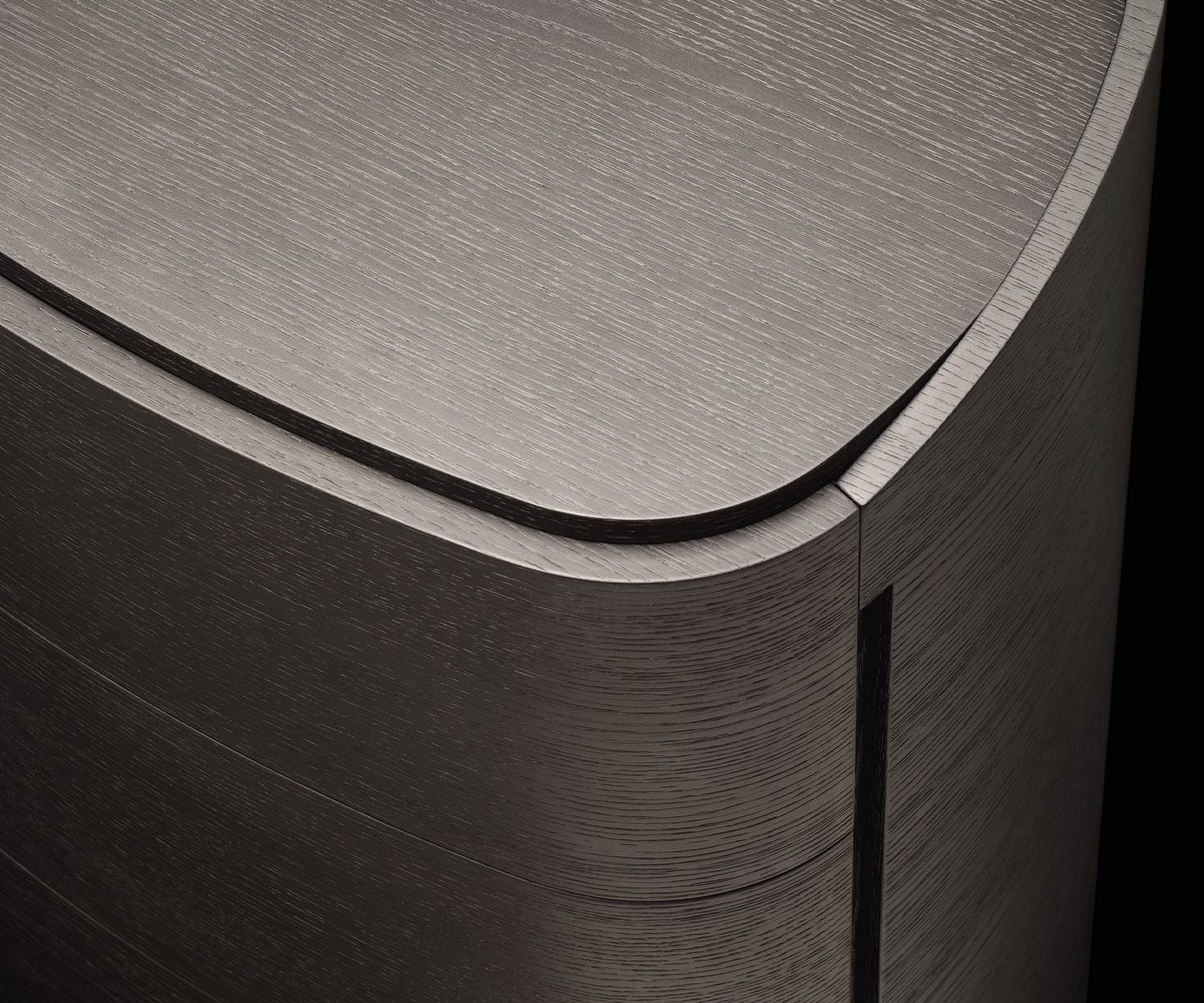 Exclusif Livitalia Table de nuit design Round en chêne plaqué marron