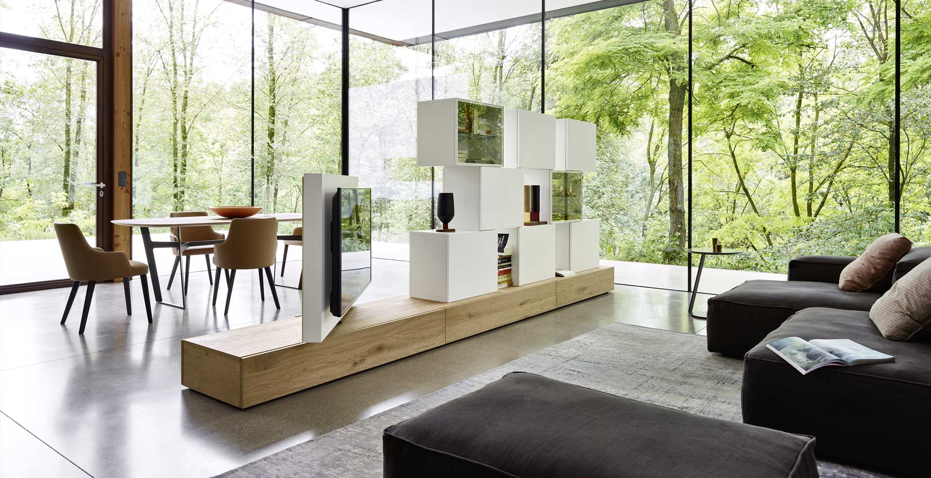Meuble TV Livitalia C46 en ch&ecirc;ne clair