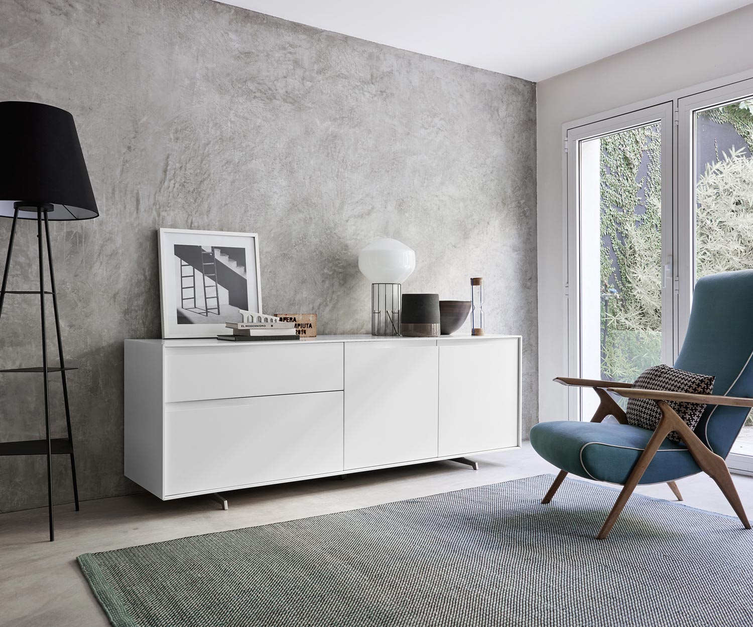 Livitalia Vela Design sideboard de haute qualité en blanc mat