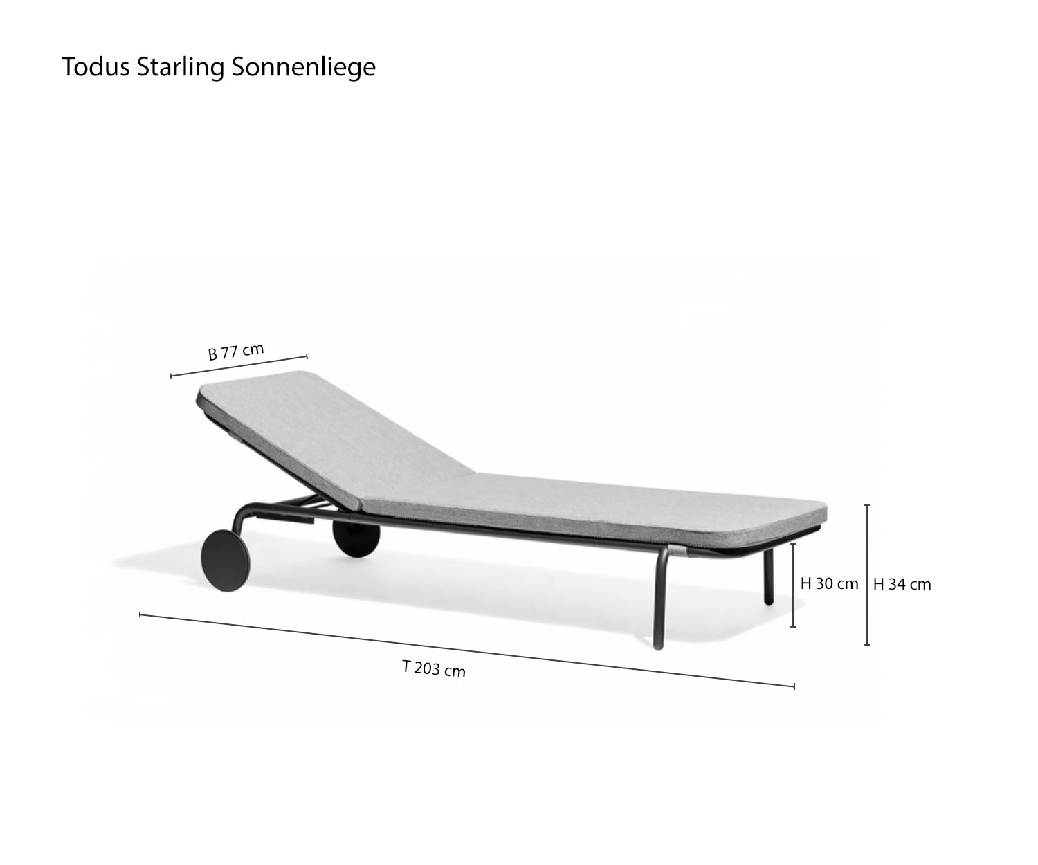 Chaise longue design Starling de Todus Dimensions de l'esquisse Chaise longue design Starling de Todus Dimensions de l'esquisse
