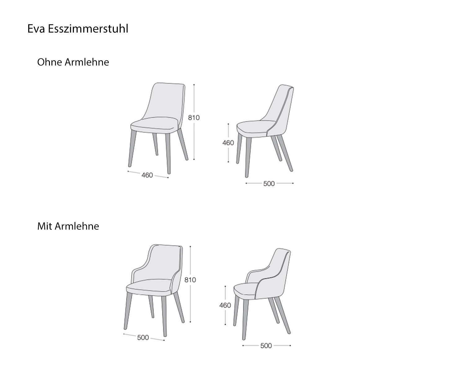 Livitalia Eva Chaise de salle à manger Esquisse Dimensions Dimensions Livitalia Eva Chaise de salle à manger Esquisse Dimensions Dimensions