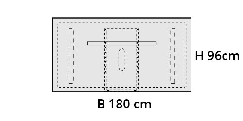 L 180 cm / H 96 cm