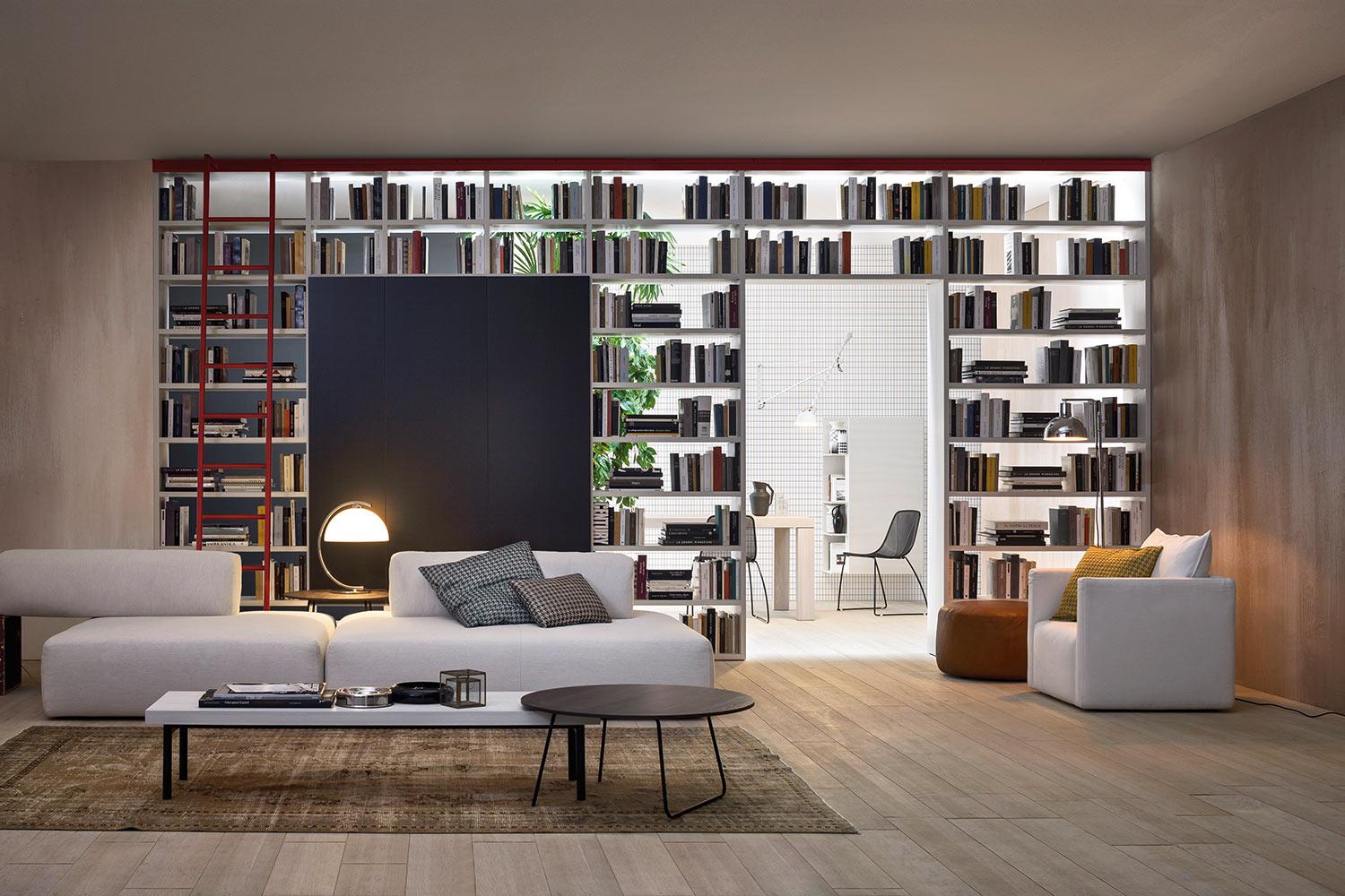 Biblioth&egrave;que s&eacute;parateur de pi&egrave;ce avec &eacute;chelle
